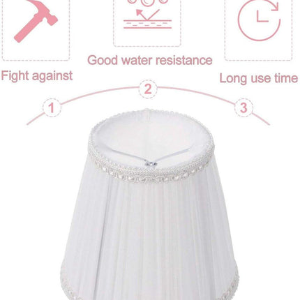 Lampshade - Table Lampshade - White Pleated Tubular Lampshade - Small - Suitable for Table Lamps and Floor Lamps - 13.5x10cm.