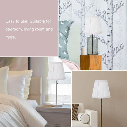 Lampshade - Table Lampshade - White Pleated Tubular Lampshade - Small - Suitable for Table Lamps and Floor Lamps - 13.5x10cm.