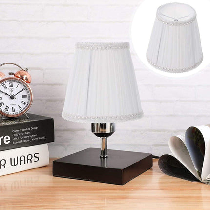Lampshade - Table Lampshade - White Pleated Tubular Lampshade - Small - Suitable for Table Lamps and Floor Lamps - 13.5x10cm.