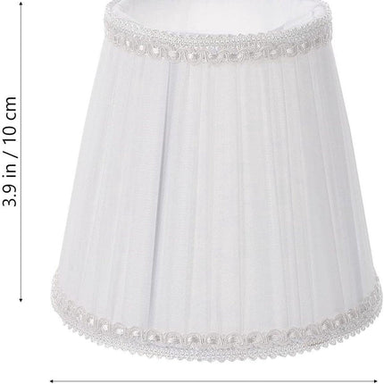 Lampshade - Table Lampshade - White Pleated Tubular Lampshade - Small - Suitable for Table Lamps and Floor Lamps - 13.5x10cm.
