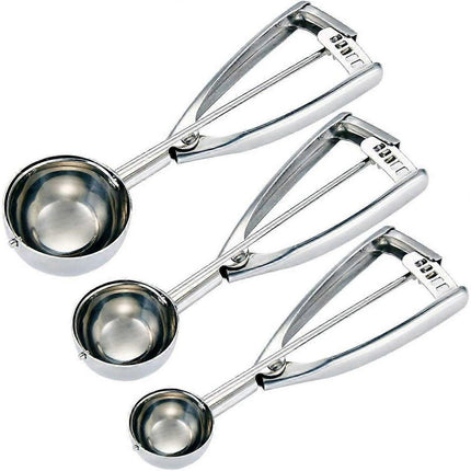 Ice Cream Scoop Set - Small/1 scoop, Medium/2 scoops, Large/3 scoops.