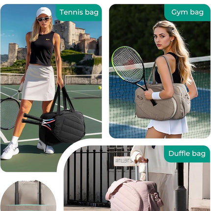 Tennis Bag - Tennis Backpack - 42L with Shoe Compartment - Sports Bag - Waterproof Racket Bag - Protective Racket Compartment - Portable as a Shoulder Bag - Pink.