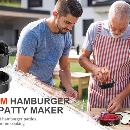 3-in-1 Hamburger and Hamburger Press - Hamburger Mold - Non-stick, Durable Patty Maker for Stuffed Burgers and Sliders - Easy to Clean - Black.
