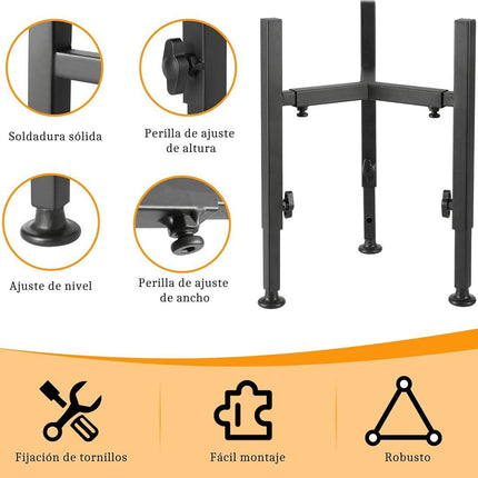 Dog Food Bowl Stand - Metal Elevated Dog Food Dispenser - Adjustable Dog Food Bowl Stand - Suitable for Large, Medium, and Small Dogs - Black (food bowl not included).