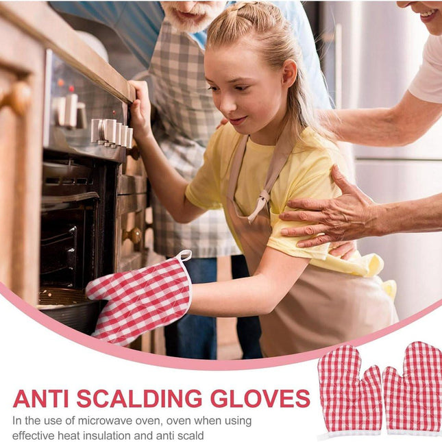 Children's Oven Mitts - Oven Mitts - Red Kitchen Mitts Oven Mitts Heat Resistant Cooking Baking Microwave - Kitchen.