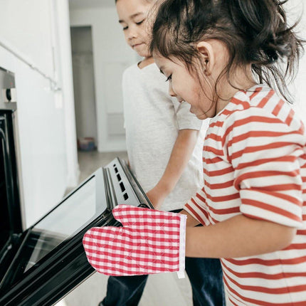 Children's Oven Mitts - Oven Mitts - Red Kitchen Mitts Oven Mitts Heat Resistant Cooking Baking Microwave - Kitchen.