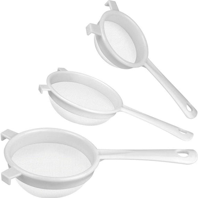 Filter - Strainer - Strainer Set - Strainer Set - Three-Piece Strainer Set with Handles - Kitchen Strainer - Milk Strainer - Suitable for Camellia Milk Tea (3, 4, 5.5 inches).