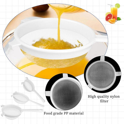 Filter - Strainer - Strainer Set - Strainer Set - Three-Piece Strainer Set with Handles - Kitchen Strainer - Milk Strainer - Suitable for Camellia Milk Tea (3, 4, 5.5 inches).