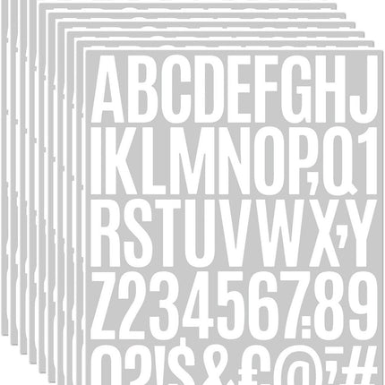 letter stickers - 10-sheet vinyl letter stickers - 2-inch self-adhesive alphabet and number stickers - waterproof - suitable for mailboxes, windows, doors, cars, boats, house numbers (white)
