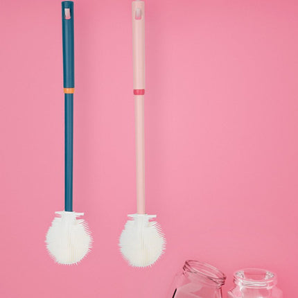 Silicone Bottle Brush - Long Handle 31cm for Deep Cleaning - Soft yet Effective Brush Head - Suitable for Milk Bottles and Tall Glasses.