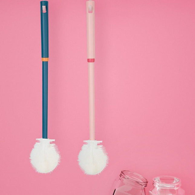 Silicone Bottle Brush - Long Handle 31cm for Deep Cleaning - Soft yet Effective Brush Head - Suitable for Milk Bottles and Tall Glasses.