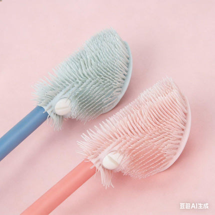 Silicone Bottle Brush - Long Handle 31cm for Deep Cleaning - Soft yet Effective Brush Head - Suitable for Milk Bottles and Tall Glasses.
