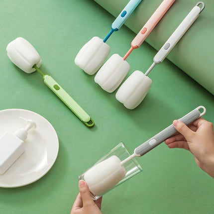 Brush - Detachable sponge brush - Long-handled bottle brush - Suitable for coffee cups, glasses and other kitchen utensils..