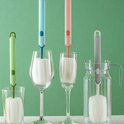 Brush - Detachable sponge brush - Long-handled bottle brush - Suitable for coffee cups, glasses and other kitchen utensils..
