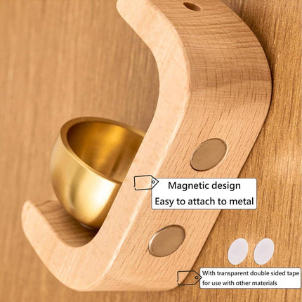 Wind Chime - Magnetic Wind Chime - Wooden Doorbell - Wooden Shop Bell - For Opening Doors (Dark Brown).