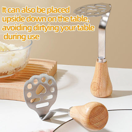 Potato Masher - Mini Avocado Masher - Small Food Masher - Made of high quality stainless steel - Flat handle that can be tilted on a table - 15 cm.