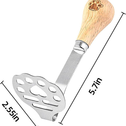 Potato Masher - Mini Avocado Masher - Small Food Masher - Made of high quality stainless steel - Flat handle that can be tilted on a table - 15 cm.