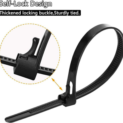 100 12" Colorful Reusable Cable Ties - Heavy-duty reusable cable ties - Self-locking nylon cable ties with a tensile strength of 50 lb - Suitable for garden, plants, home and office.