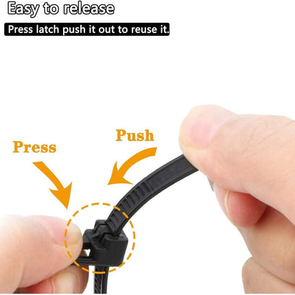 100 12" Colorful Reusable Cable Ties - Heavy-duty reusable cable ties - Self-locking nylon cable ties with a tensile strength of 50 lb - Suitable for garden, plants, home and office.