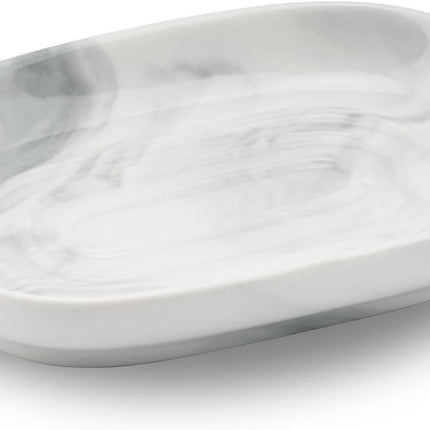 Soap Dish - Ceramic Soap Dish - Non-Slip Marble Soap Dish - Bathroom Soap Holder - Suitable for Bathroom, Shower, Kitchen and Travel..