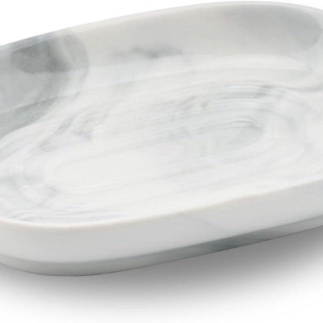 Soap Dish - Ceramic Soap Dish - Non-Slip Marble Soap Dish - Bathroom Soap Holder - Suitable for Bathroom, Shower, Kitchen and Travel..