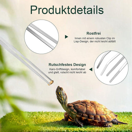 2-pack curved aquarium tweezers - Straight and curved tweezers - 27 cm long stainless steel tweezers - Suitable for lizards, spiders, fish and aquariums.