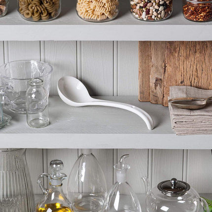 Spoon - Traditional porcelain sauce spoon - 27 cm - White.