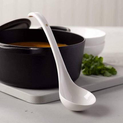 Spoon - Traditional porcelain sauce spoon - 27 cm - White.