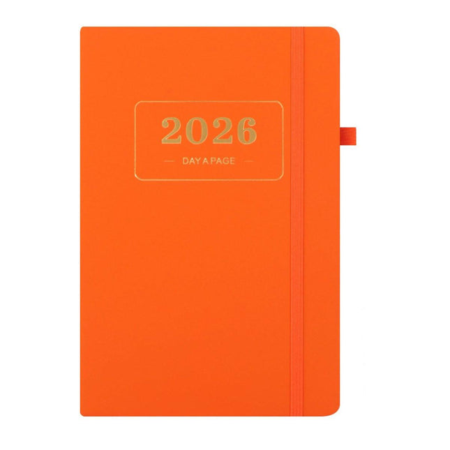 2026 Daily Planner – 2026 Adult Agenda – 1 Day on 1 Page – 365 Day Planner & Notebook – 14.0*20.8cm – Orange.
