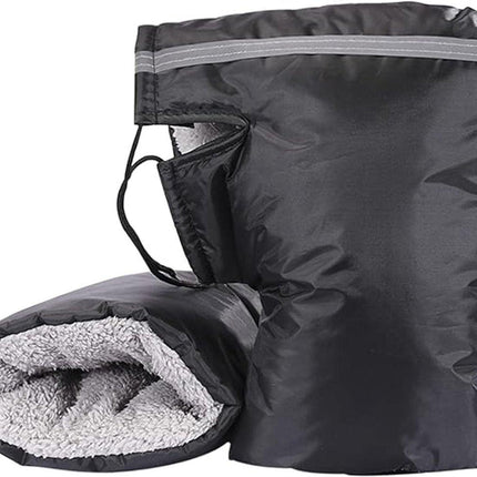 Hand Muffs - Extra Padded Cycling Gloves - Warm Gloves - Cycling Muffs - Scooter Gloves - Hand Warmers - Cycling Accessories - Winter - Windproof - Waterproof - Black.
