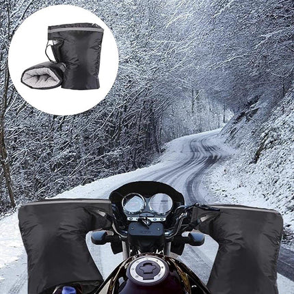 Hand Muffs - Extra Padded Cycling Gloves - Warm Gloves - Cycling Muffs - Scooter Gloves - Hand Warmers - Cycling Accessories - Winter - Windproof - Waterproof - Black.