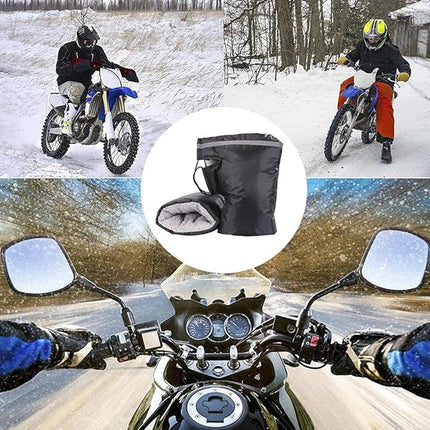 Hand Muffs - Extra Padded Cycling Gloves - Warm Gloves - Cycling Muffs - Scooter Gloves - Hand Warmers - Cycling Accessories - Winter - Windproof - Waterproof - Black.
