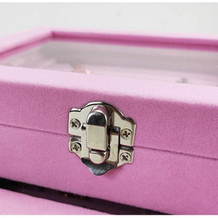 Jewelry Box - Jewelry Box with Glass Lid and Lock - 9 Compartment Jewelry Organizer - Suitable for storing earrings, bracelets and women's jewelry..