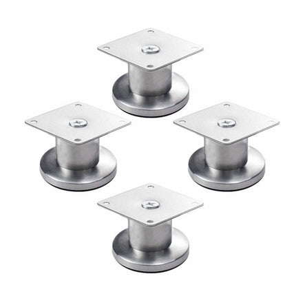 Adjustable Cabinet Legs - 4 Adjustable Furniture Legs Made of Stainless Steel (Silver) (3.8cm).
