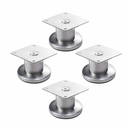 Adjustable Cabinet Legs - 4 Adjustable Furniture Legs Made of Stainless Steel (Silver) (3.8cm).