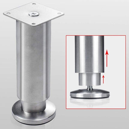 Adjustable Cabinet Legs - 4 Adjustable Furniture Legs Made of Stainless Steel (Silver) (3.8cm).