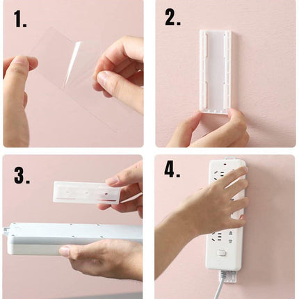 Self-adhesive - Desk socket holder - No perforation - Self-adhesive socket holder - Cable management - No perforation surge protection - Power strip holder bracket (4 pieces).