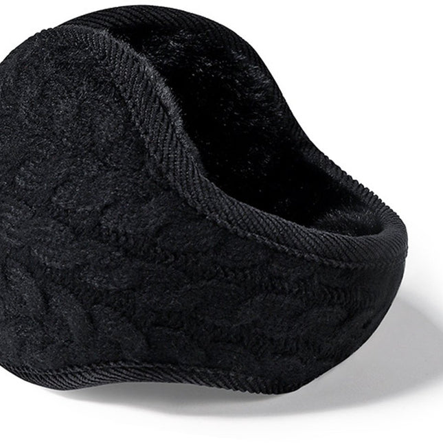 Earmuffs - Fleece Earmuffs - Knitted Earmuffs - Earmuffs for Adults - Warm Earmuffs - Warm Winter Earmuffs - Foldable - Unisex, Suitable for Outdoor Activities (Black).
