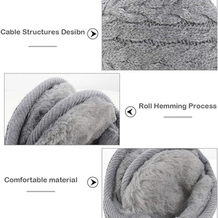 Earmuffs - Fleece Earmuffs - Knitted Earmuffs - Earmuffs for Adults - Warm Earmuffs - Warm Winter Earmuffs - Foldable - Unisex, Suitable for Outdoor Activities (Black).