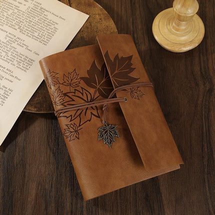 Notebook - Unisex Journal - Leather Sketchbook - Classic Spiral Binding - Travel Journal - Includes Unprinted Kraft Paper - Replaceable Inserts, Ideal Gift (Brown, A6 Paper).