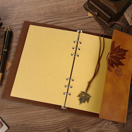 Notebook - Unisex Journal - Leather Sketchbook - Classic Spiral Binding - Travel Journal - Includes Unprinted Kraft Paper - Replaceable Inserts, Ideal Gift (Brown, A6 Paper).