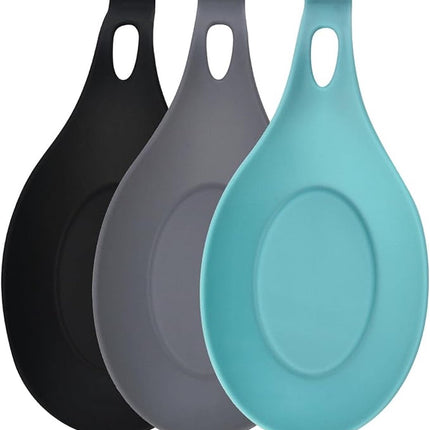 Kitchen Utensils - Set of 3 - Spoon Holder - Spoon Mat - Kitchen Storage Rack - Kitchen Accessories - Made of Silicone - Suitable for wooden, silicone and metal teaspoons, etc..