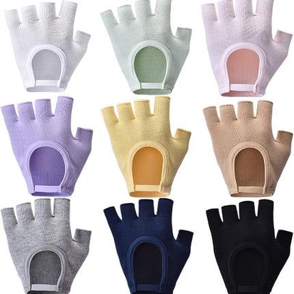 Gloves - Sports Gloves - Yoga Gloves - Fingerless Gloves - Non-slip Gloves - Unisex - Suitable for Gym and Home Workouts (Purple).