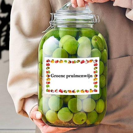 Labels - 100 sheets - Jam jar labels - Self-adhesive, easy-to-tear, waterproof food labels - Date labels - Labels for kitchen bottles and storage containers - Size 45 x 67 mm.