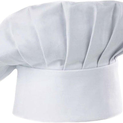Apron and Hat Set - Adjustable Chef's Hat and Apron - Unisex Baker's Clothing (White).