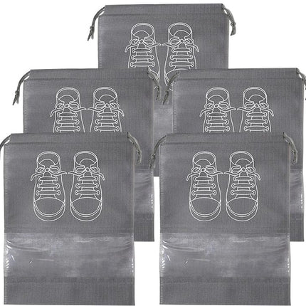 Shoe Bags - 5 Pieces - Shoe Bag - Travel and Storage Bag - Water-Repellent - Travel Organizer - Gray (43.5*32cm).