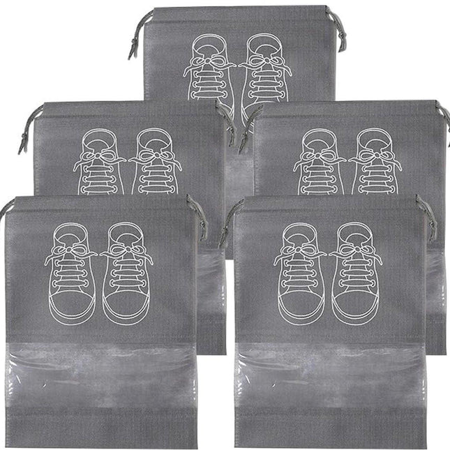 Shoe Bags - 5 Pieces - Shoe Bag - Travel and Storage Bag - Water-Repellent - Travel Organizer - Gray (43.5*32cm).