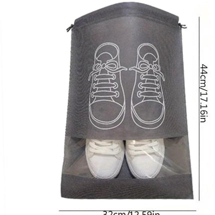 Shoe Bags - 5 Pieces - Shoe Bag - Travel and Storage Bag - Water-Repellent - Travel Organizer - Gray (43.5*32cm).