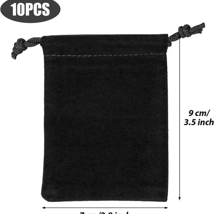 10-pack jewelry pouches - velvet - drawstring gift bags - drawstring bags - 9 cm x 7 cm.