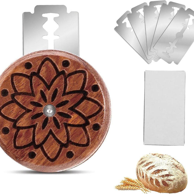 Portable Round Bread Slicer, Bread Trimmer, Slicer, Baking Accessory with 5 Blades.